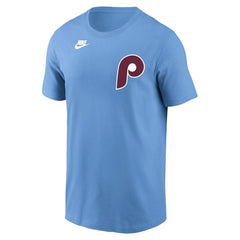 Philadelphia Phillies Nike Cooperstown Collection Wordmark T-Shirt - Light Blue T-shirts
