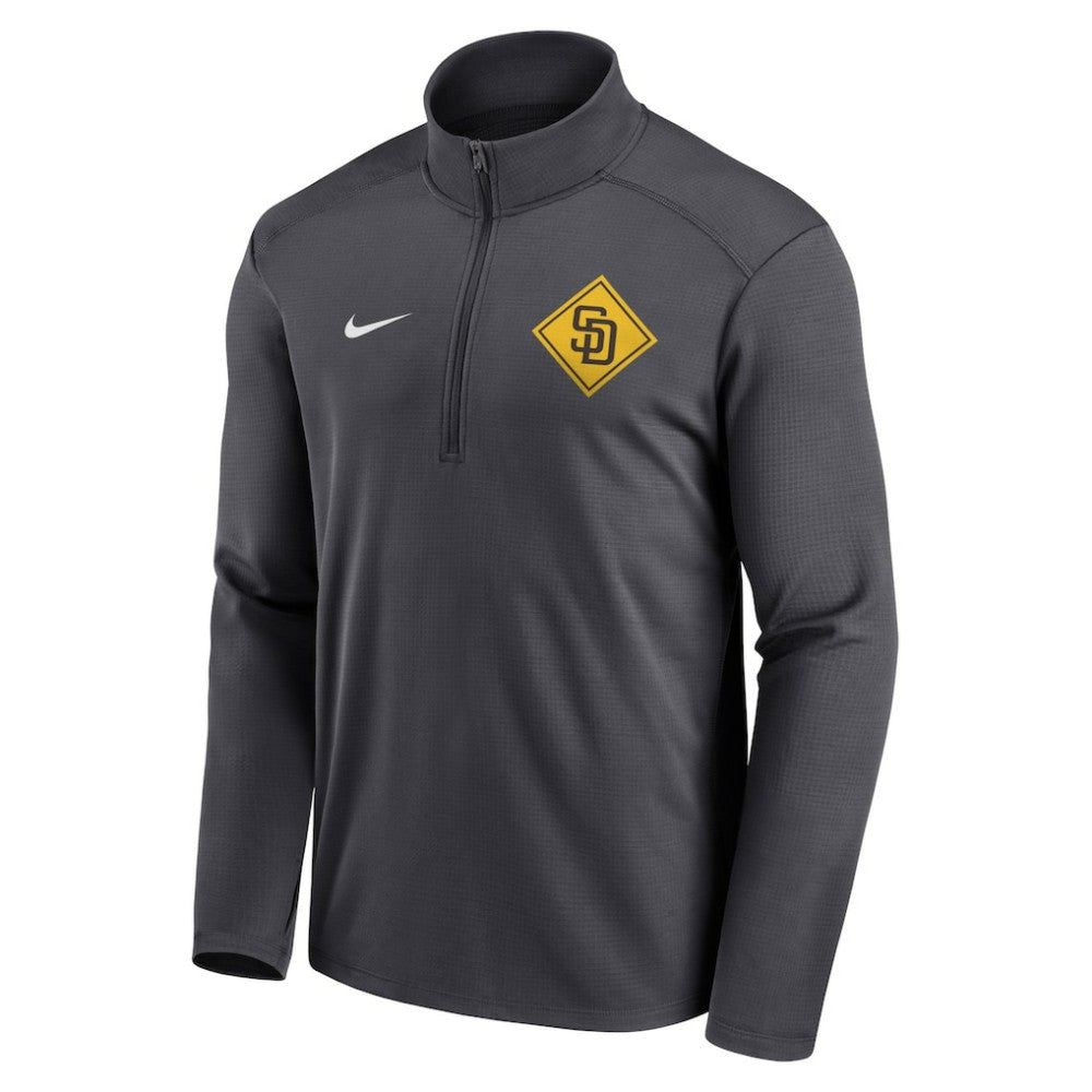 San Diego Padres Nike Diamond Icon Pacer Performance Quarter-Zip Windbreaker Top - Anthracite Tops