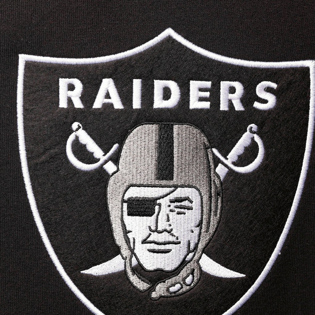 Las Vegas Raiders Home Advantage Raglan Short Sleeve Pullover Hoodie - Black Hoodies