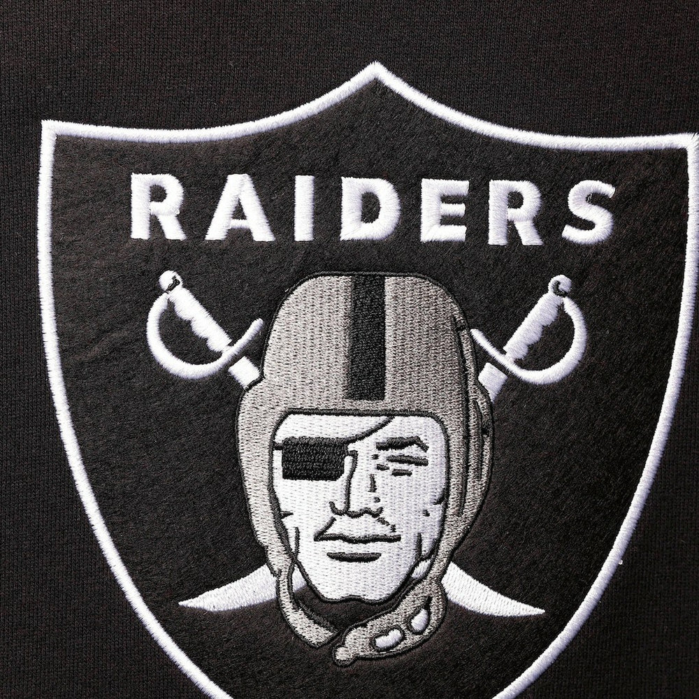 Las Vegas Raiders Home Advantage Raglan Short Sleeve Pullover Hoodie - Black Hoodies