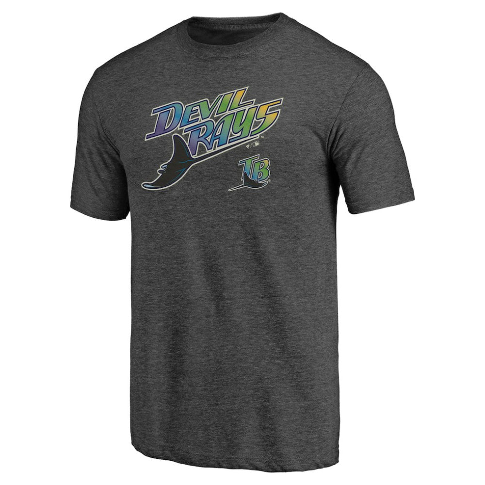 Tampa Bay Rays Fanatics Cooperstown Collection Series Sweep Tri-Blend T-Shirt - Heather Charcoal T-shirts