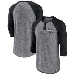 Chicago White Sox Fanatics Iconic Above Heat Speckled Raglan Henley 3/4 Sleeve T-Shirt - Heathered Gray/Black T-shirts
