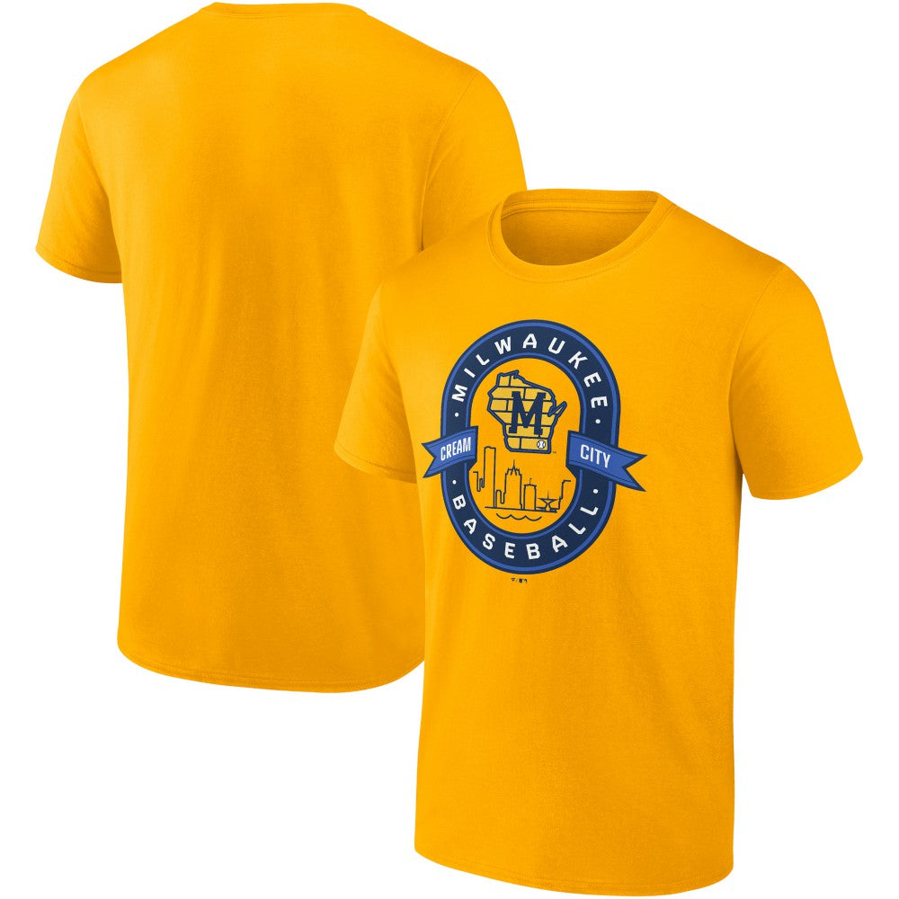 Milwaukee Brewers Fanatics Iconic Glory Bound T-Shirt - Gold T-shirts