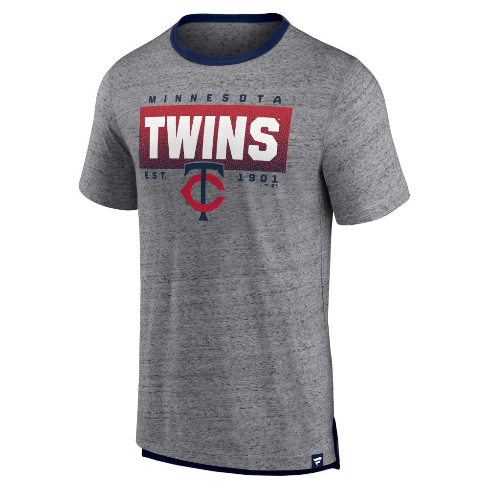 Minnesota Twins Fanatics Iconic Team Element Speckled Ringer T-Shirt - Heathered Gray T-shirts