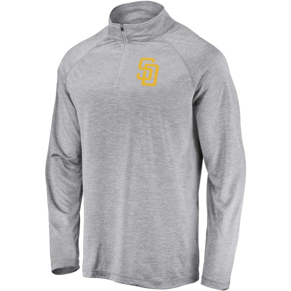 San Diego Padres Fanatics Primary Logo Quarter-Zip Raglan Jacket - Gray Jackets