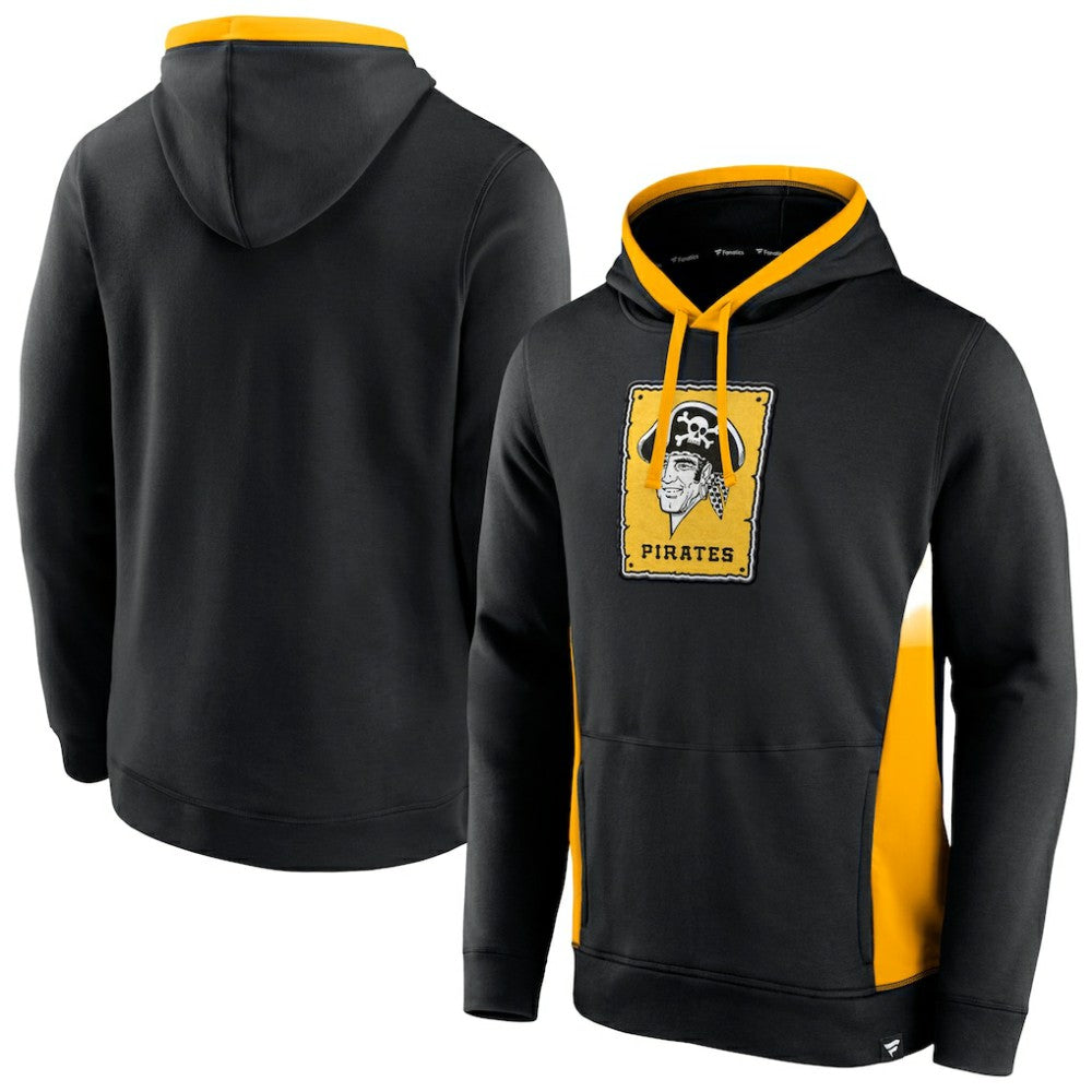 Pittsburgh Pirates Fanatics True Classics Fanarama Pullover Hoodie - Black Hoodies