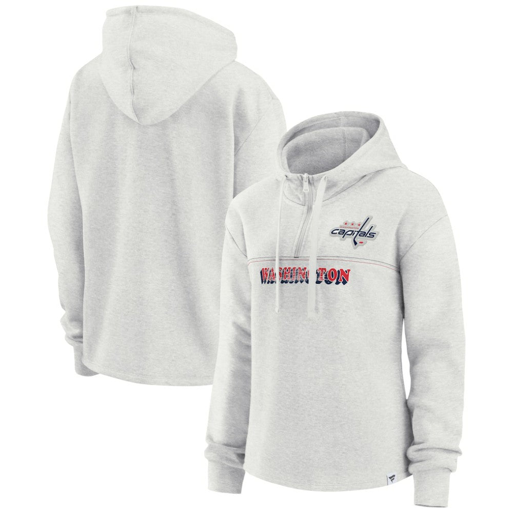 Washington Capitals Fanatics Women's True Classics Legacy Quarter-Zip Hoodie - Ash | US 4370589