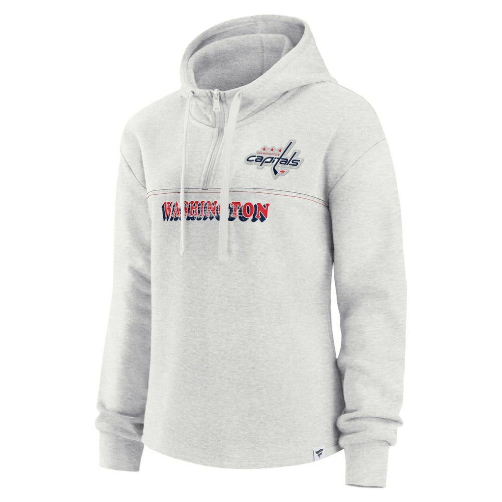 Washington Capitals Fanatics Women's True Classics Legacy Quarter-Zip Hoodie - Ash | US 4370589