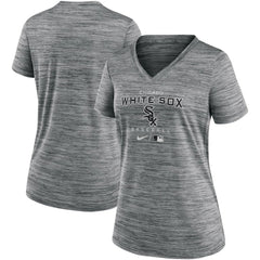 Chicago White Sox Nike Women's Authentic Collection Velocity Performance V-Neck T-Shirt - Anthracite T-shirts