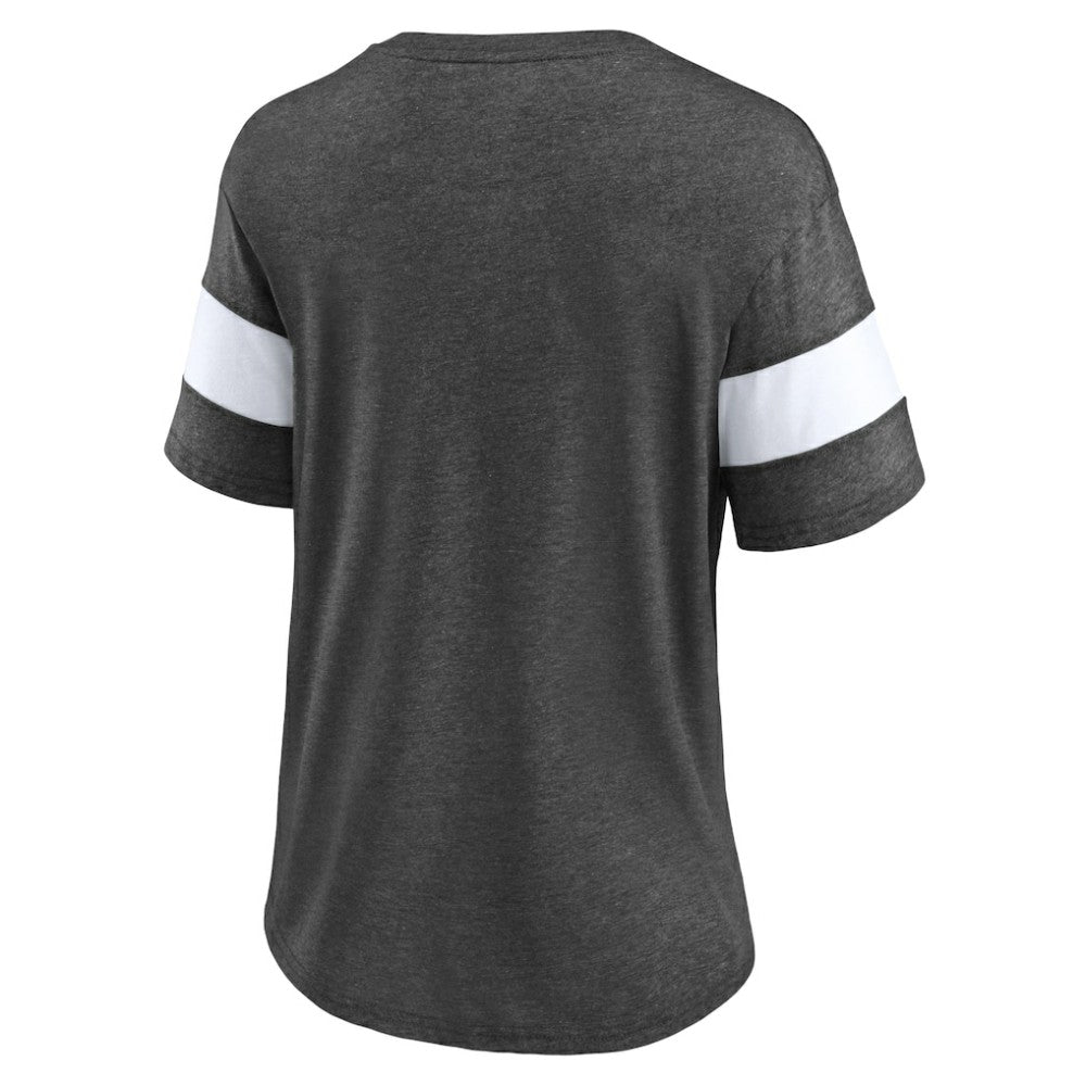 San Francisco Giants Fanatics Women's Wordmark V-Neck Tri-Blend T-Shirt - Heathered Charcoal T-shirts