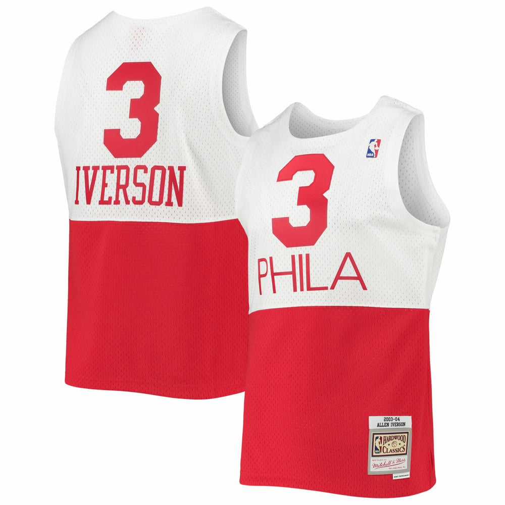Allen Iverson Philadelphia 76ers 2003/2004 Hardwood Classics Swingman Jersey White - Mitchell & Ness