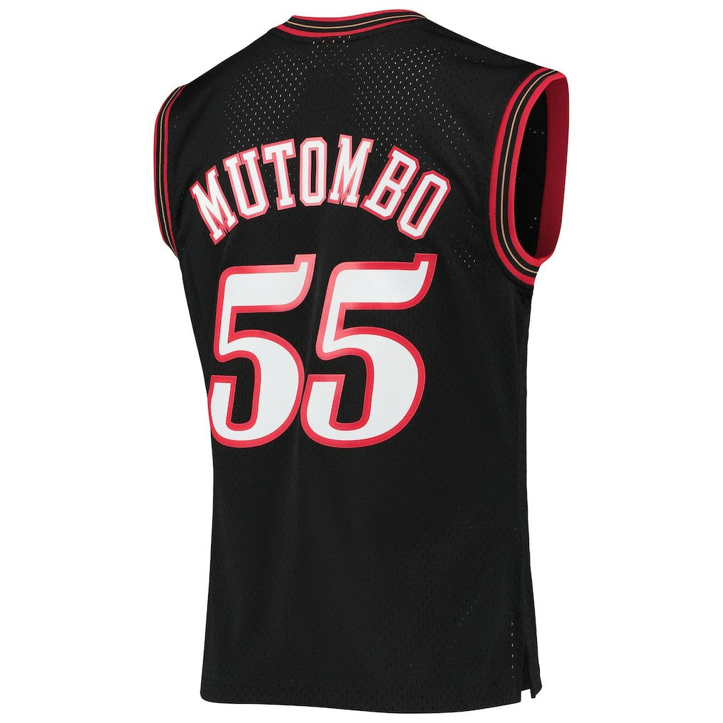 Dikembe Mutombo Philadelphia 76ers Hardwood Classics Swingman Jersey Black - Mitchell & Ness