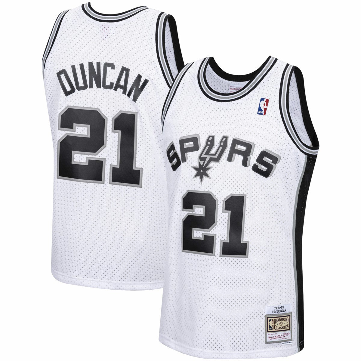 Tim Duncan San Antonio Spurs 1998/99 Hardwood Classics Swingman Jersey White - Mitchell & Ness