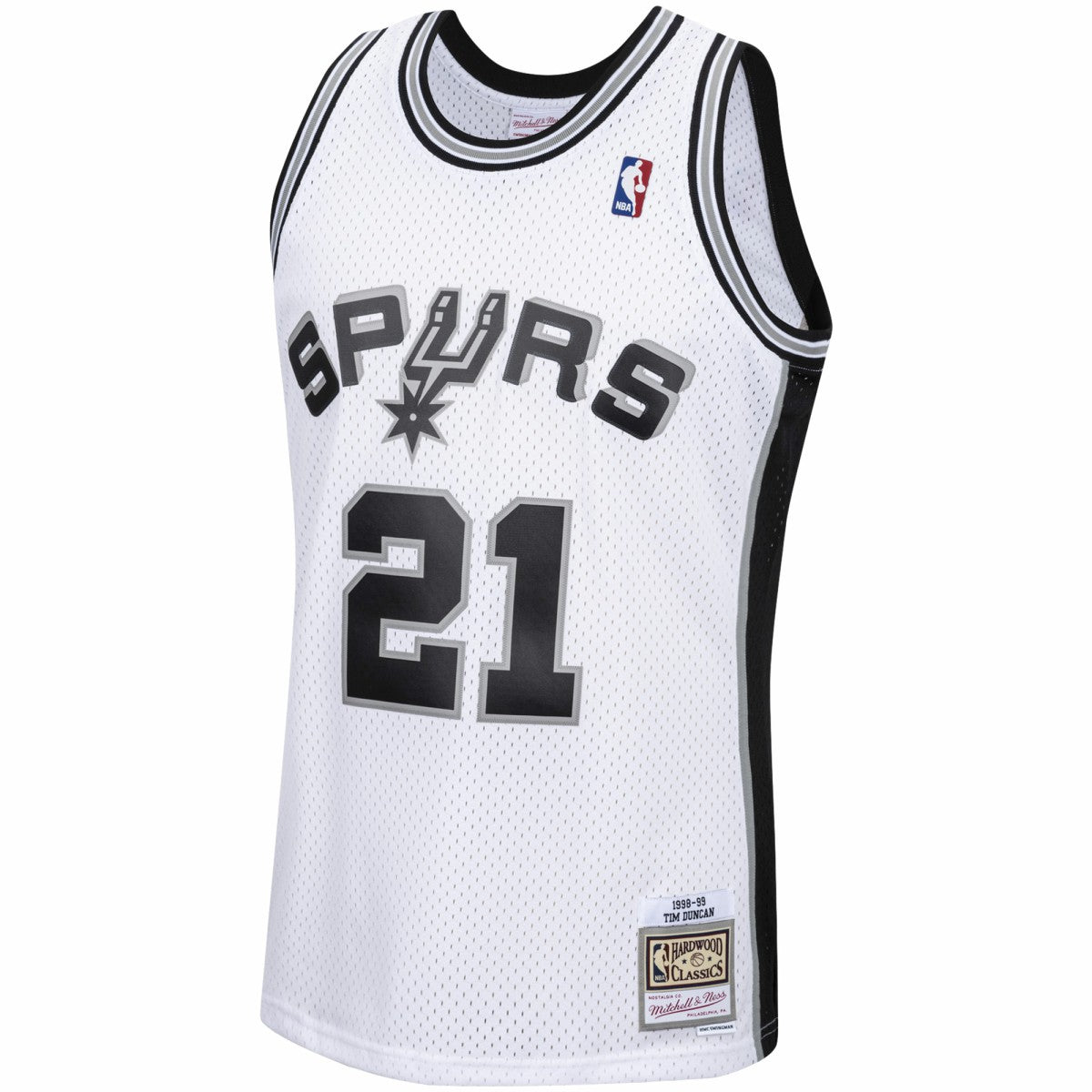 Tim Duncan San Antonio Spurs 1998/99 Hardwood Classics Swingman Jersey White - Mitchell & Ness