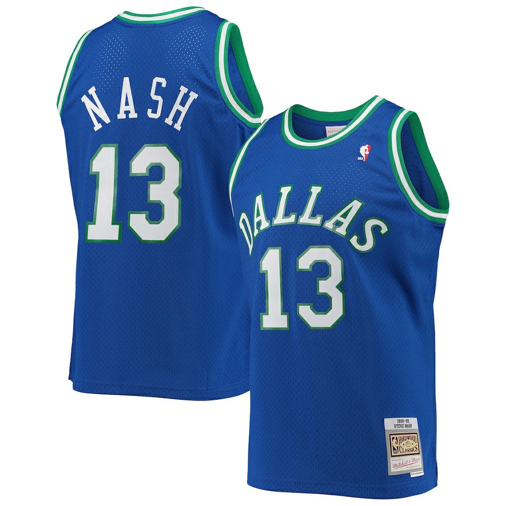 Steve Nash Dallas Mavericks 1998/99 Hardwood Classics Swingman Jersey Blue - Mitchell & Ness