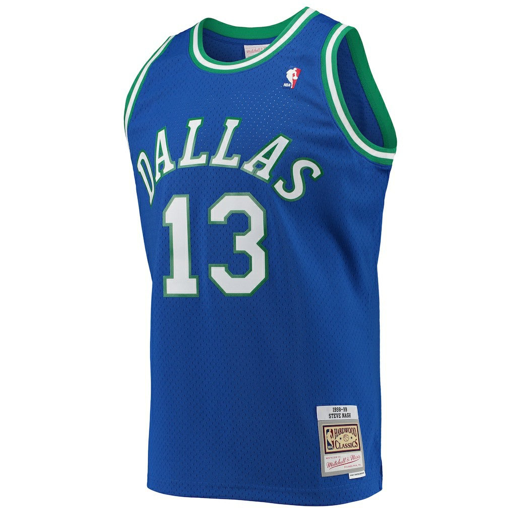 Steve Nash Dallas Mavericks 1998/99 Hardwood Classics Swingman Jersey Blue - Mitchell & Ness