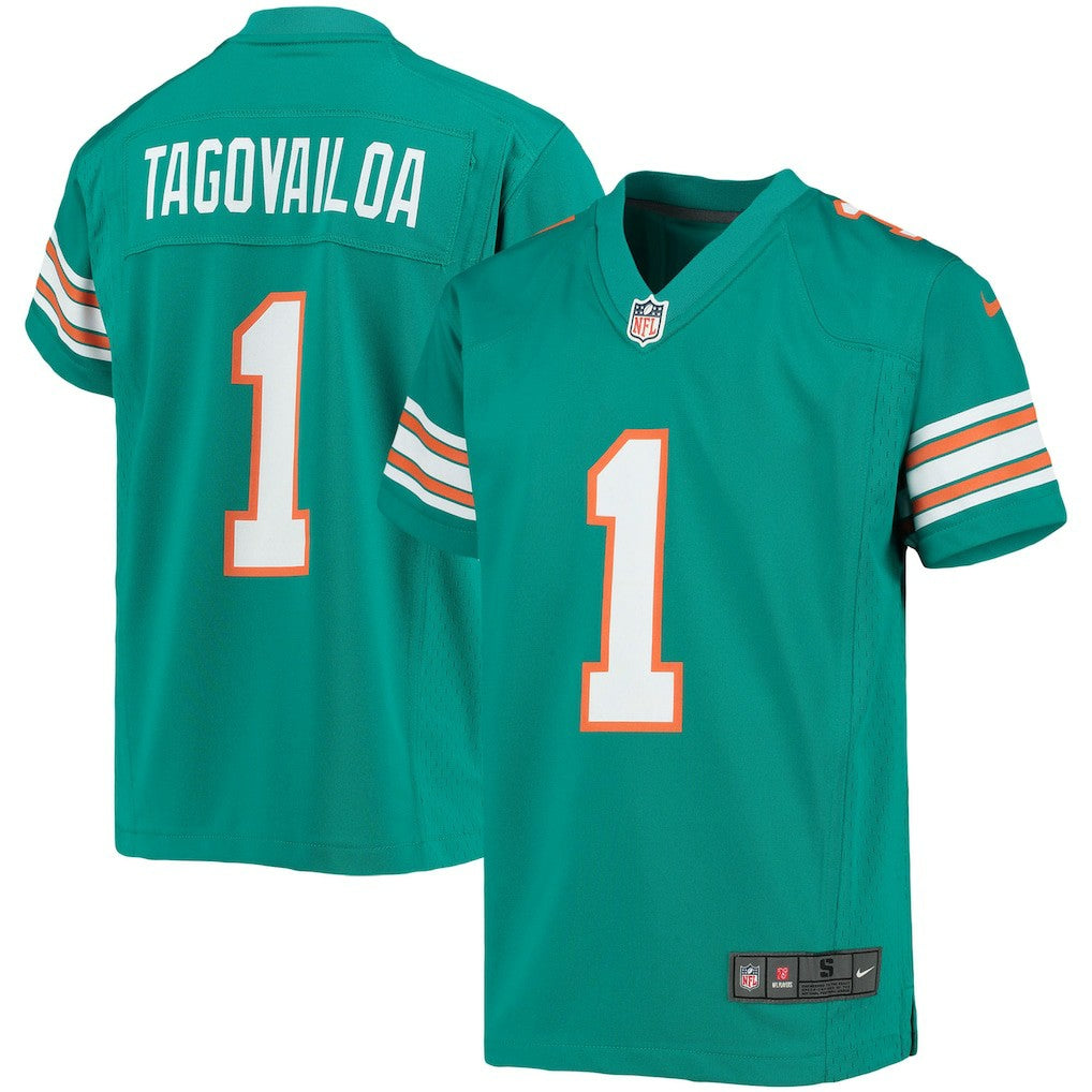 Tua Tagovailoa Miami Dolphins Youth Game Jersey - Aqua Jerseys