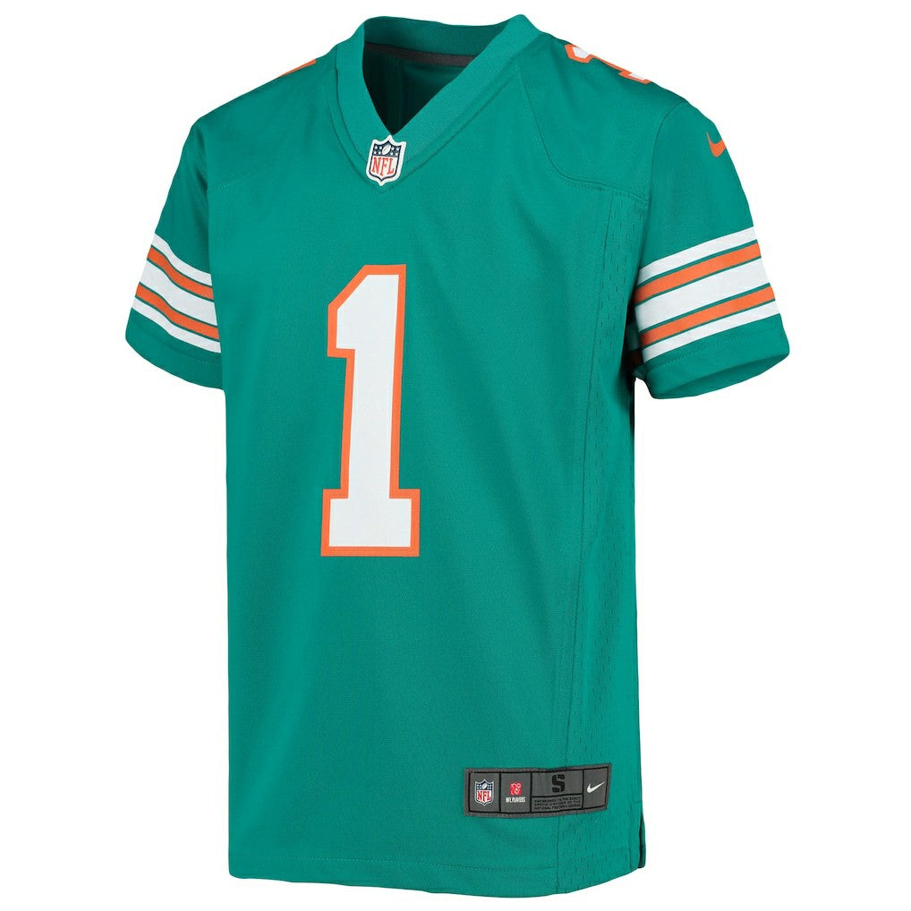 Tua Tagovailoa Miami Dolphins Youth Game Jersey - Aqua Jerseys