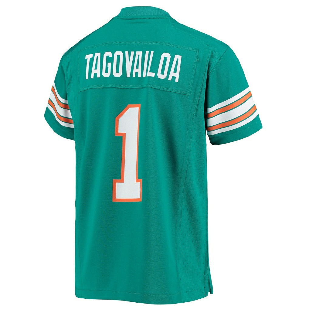Tua Tagovailoa Miami Dolphins Youth Game Jersey - Aqua Jerseys