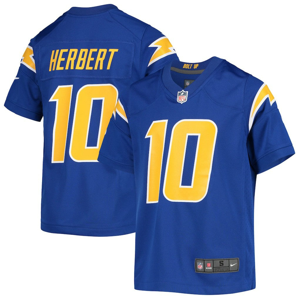 Justin Herbert Los Angeles Chargers Youth Game Jersey - Royal Jerseys