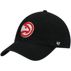 Atlanta Hawks '47 Core Logo Clean Up Adjustable Hat Black - 47 brand