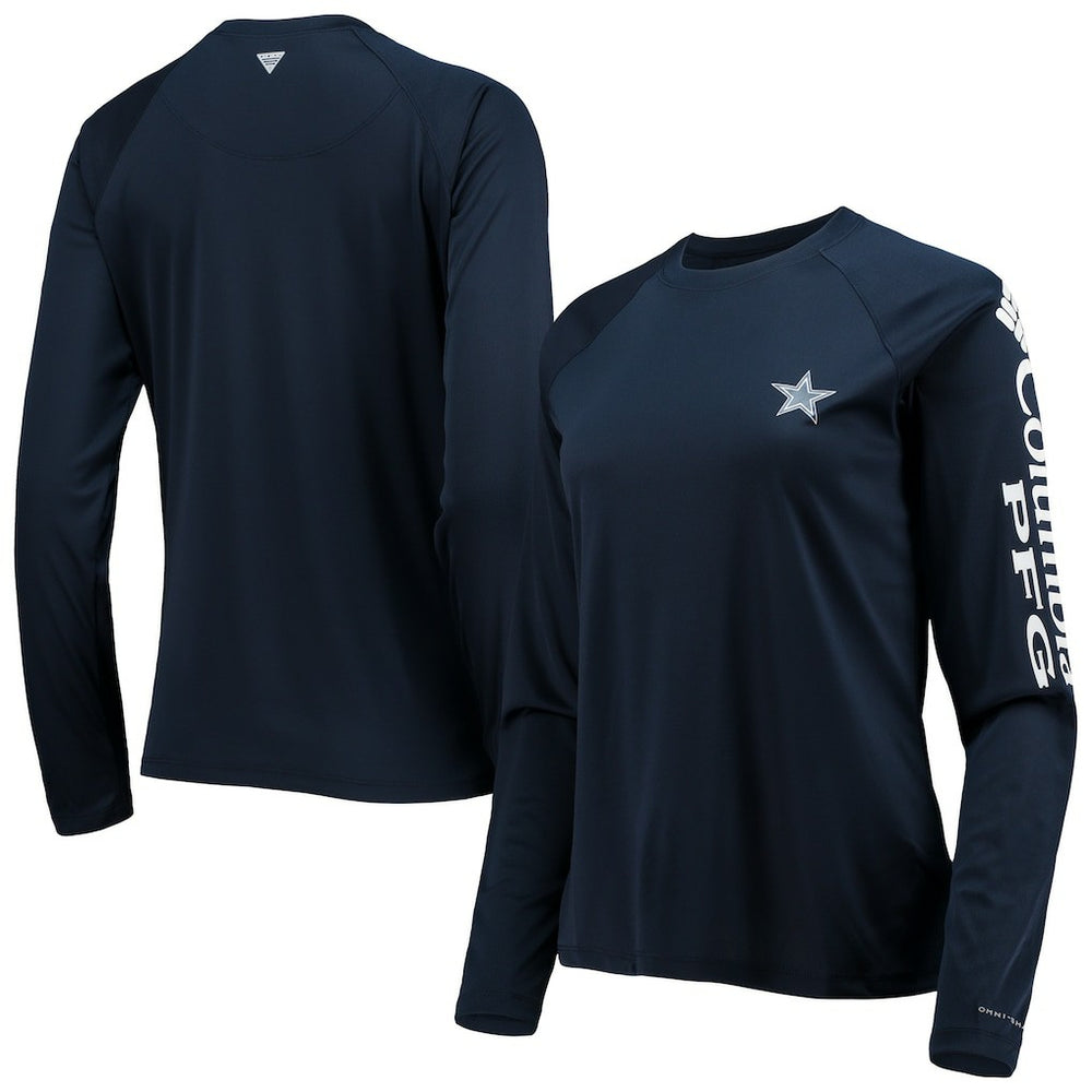 Dallas Cowboys Women's Tidal Omni-Shade Raglan Long Sleeve T-Shirt - Navy/White T-shirts