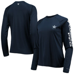 Dallas Cowboys Women's Tidal Omni-Shade Raglan Long Sleeve T-Shirt - Navy/White T-shirts