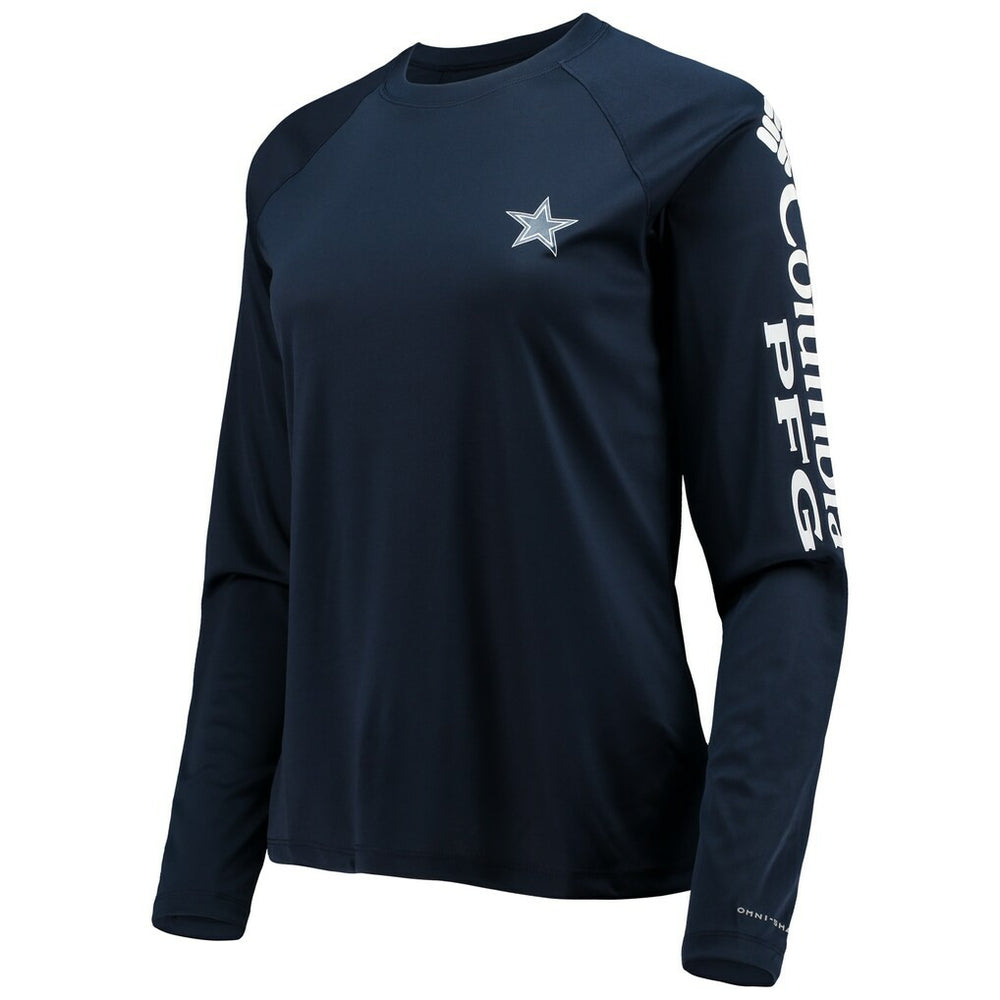 Dallas Cowboys Women's Tidal Omni-Shade Raglan Long Sleeve T-Shirt - Navy/White T-shirts