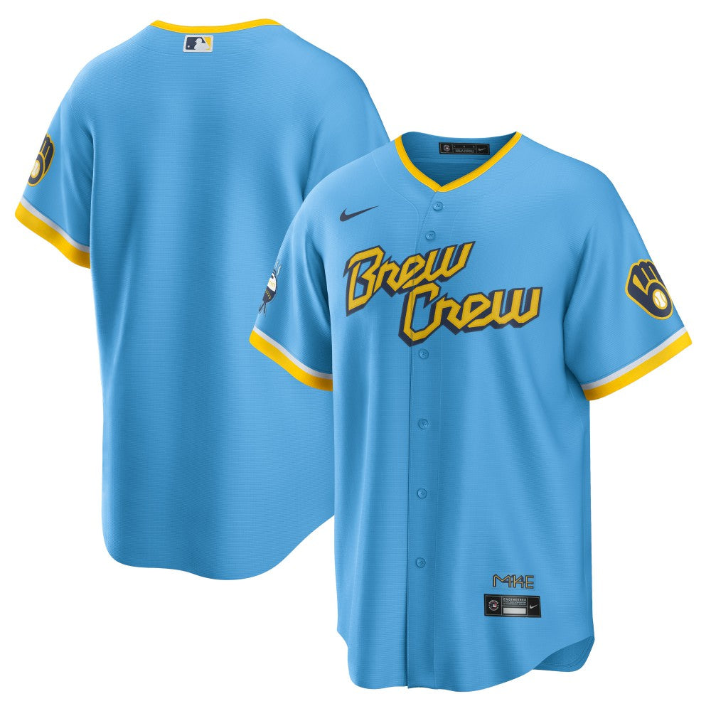 Milwaukee Brewers Nike City Connect Replica Team Jersey - Powder Blue Jerseys