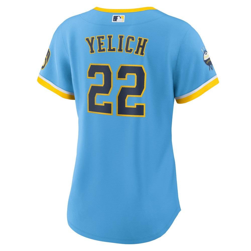Christian Yelich Milwaukee Brewers Nike Women's City Connect Replica Player Jersey - Powder Blue Jerseys