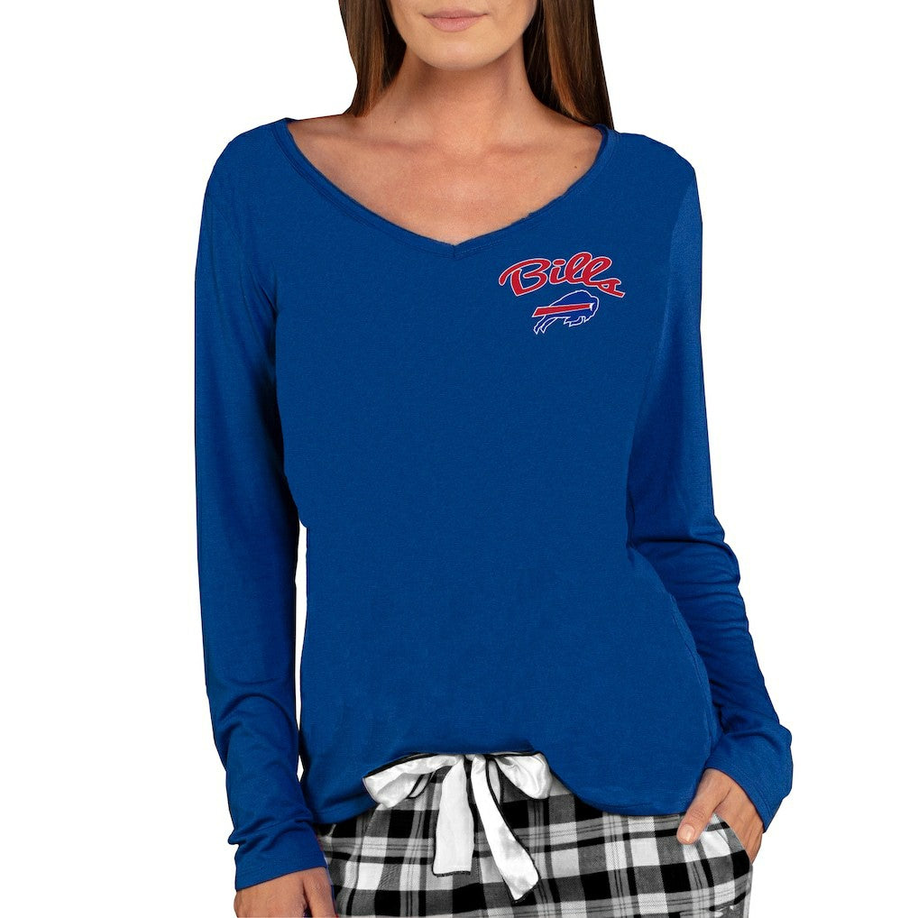 Buffalo Bills Concepts Sport Women's Marathon Knit Long Sleeve Lightweight V-Neck Lounge Top - Royal Tops