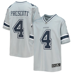 Dak Prescott Dallas Cowboys Youth Inverted Team Game Jersey - Silver Jerseys