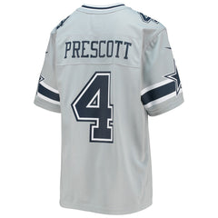 Dak Prescott Dallas Cowboys Youth Inverted Team Game Jersey - Silver Jerseys