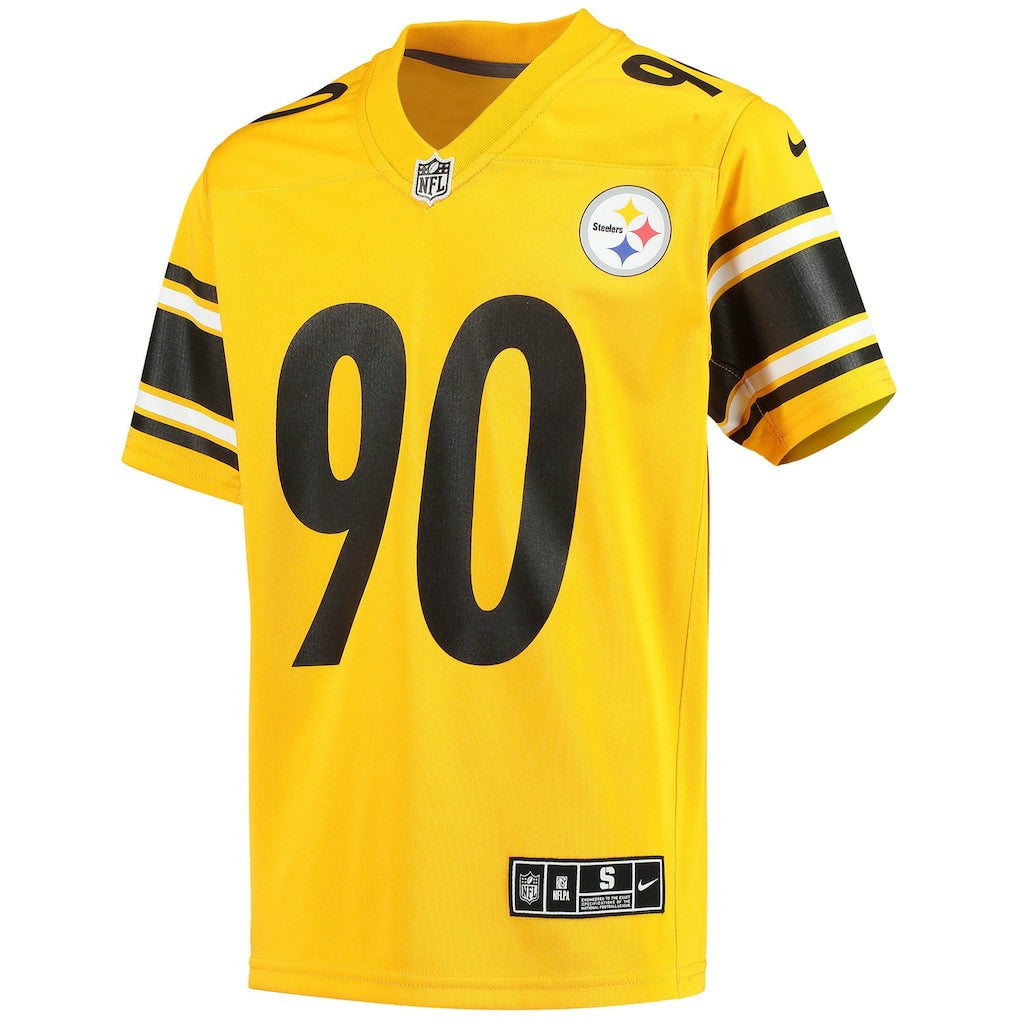 T.J. Watt Pittsburgh Steelers Youth Inverted Team Game Jersey - Gold Jerseys