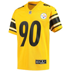 T.J. Watt Pittsburgh Steelers Youth Inverted Team Game Jersey - Gold Jerseys