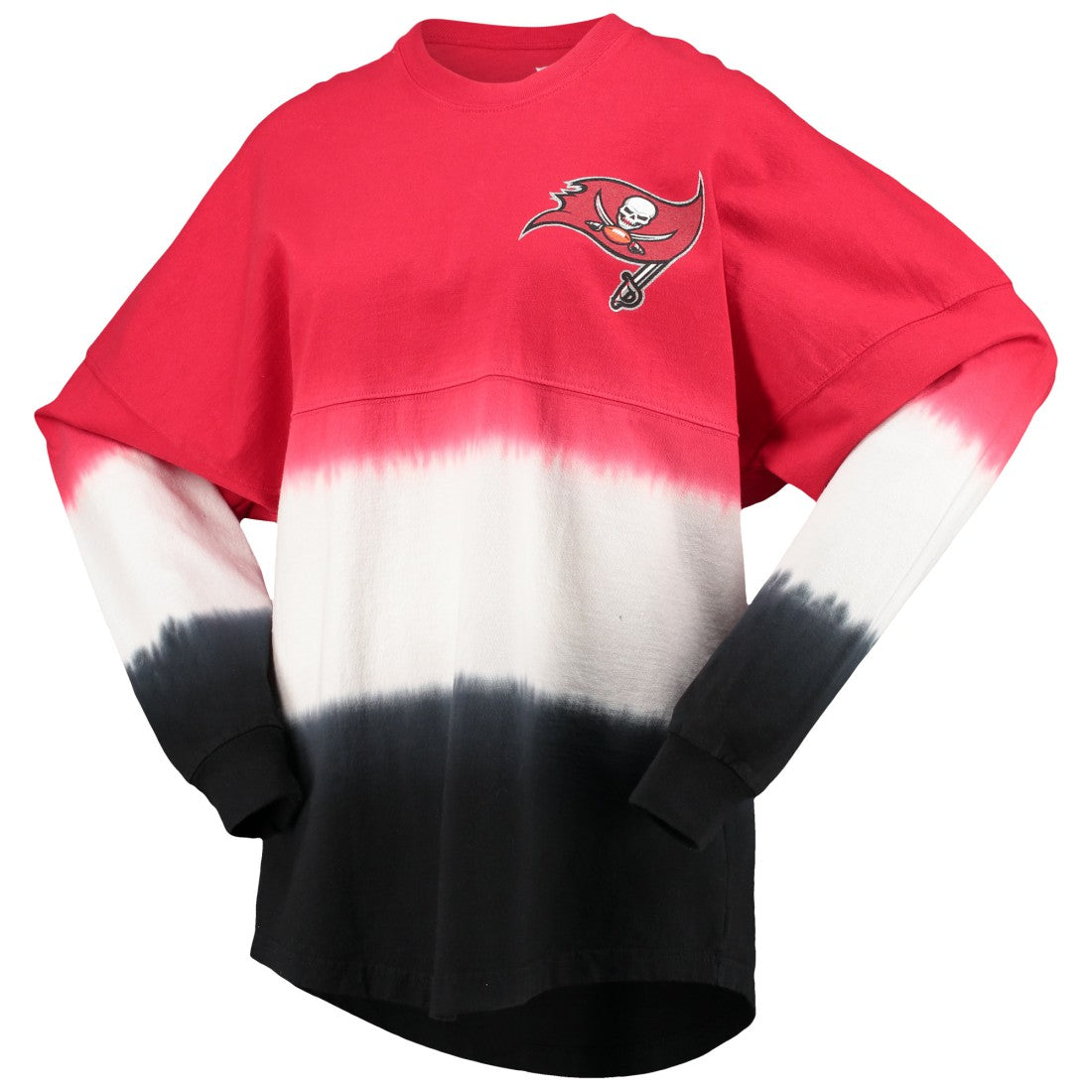 Tampa Bay Buccaneers Women's Ombre Long Sleeve T-Shirt - Red/Black T-shirts