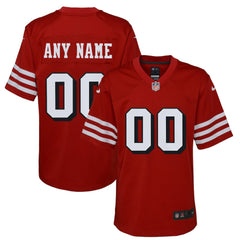 San Francisco 49ers Youth Alternate Custom Game Jersey - Scarlet Jerseys