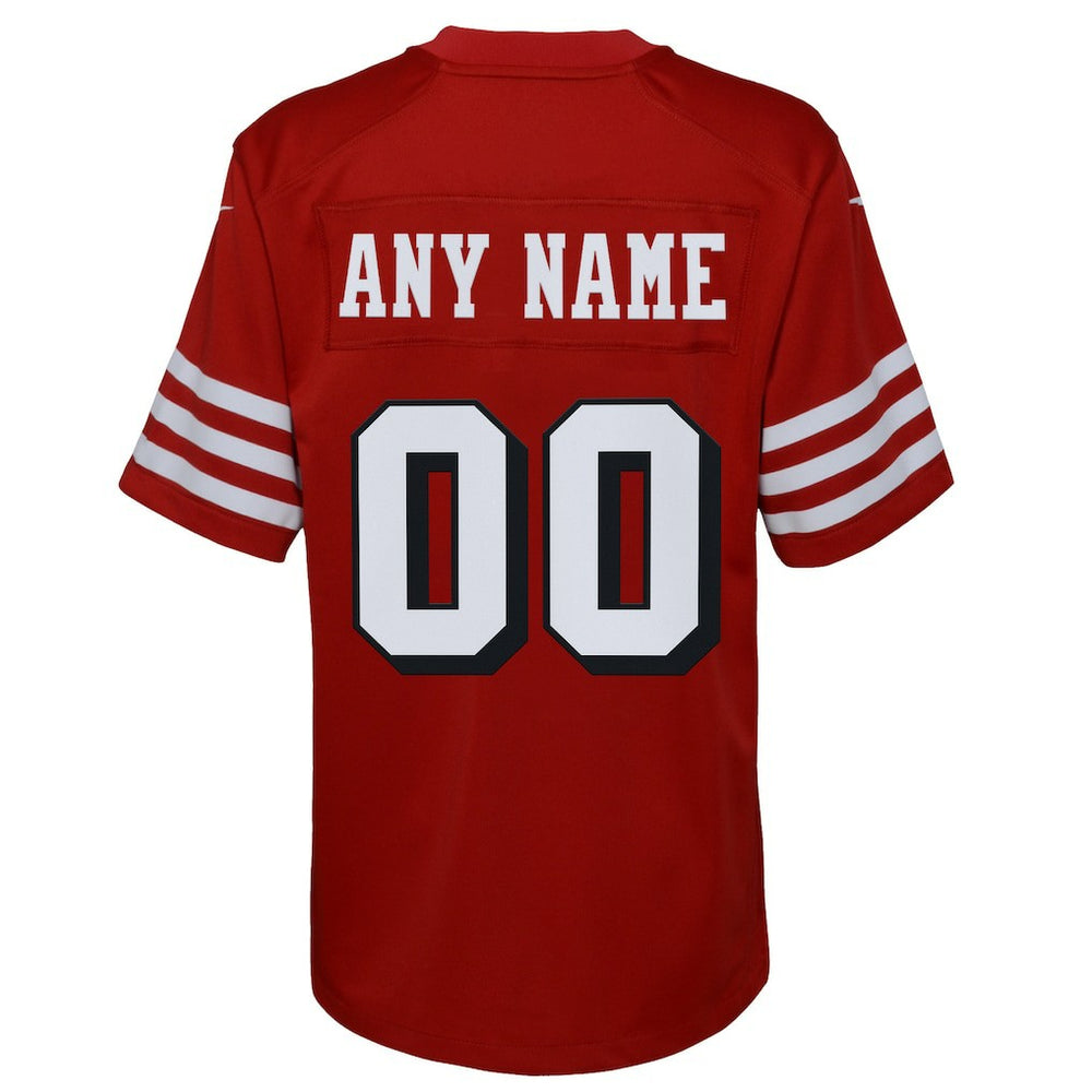 San Francisco 49ers Youth Alternate Custom Game Jersey - Scarlet Jerseys