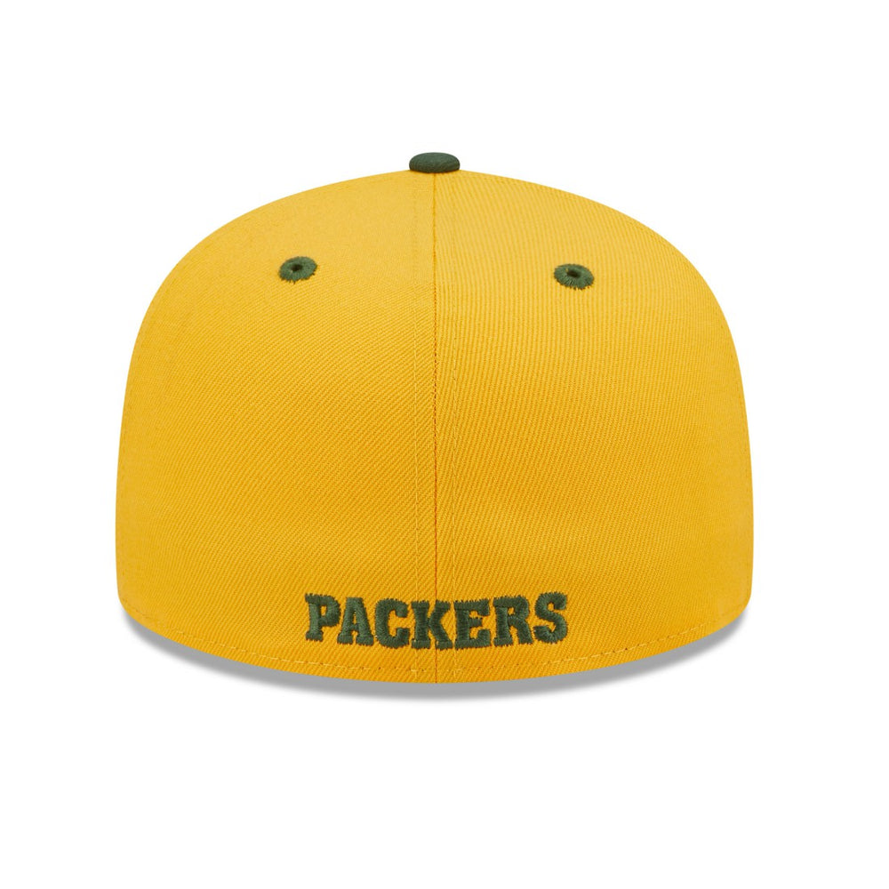 Green Bay Packers New Era Flipside 2Tone 59FIFTY Fitted Hat - Gold/Green Hats