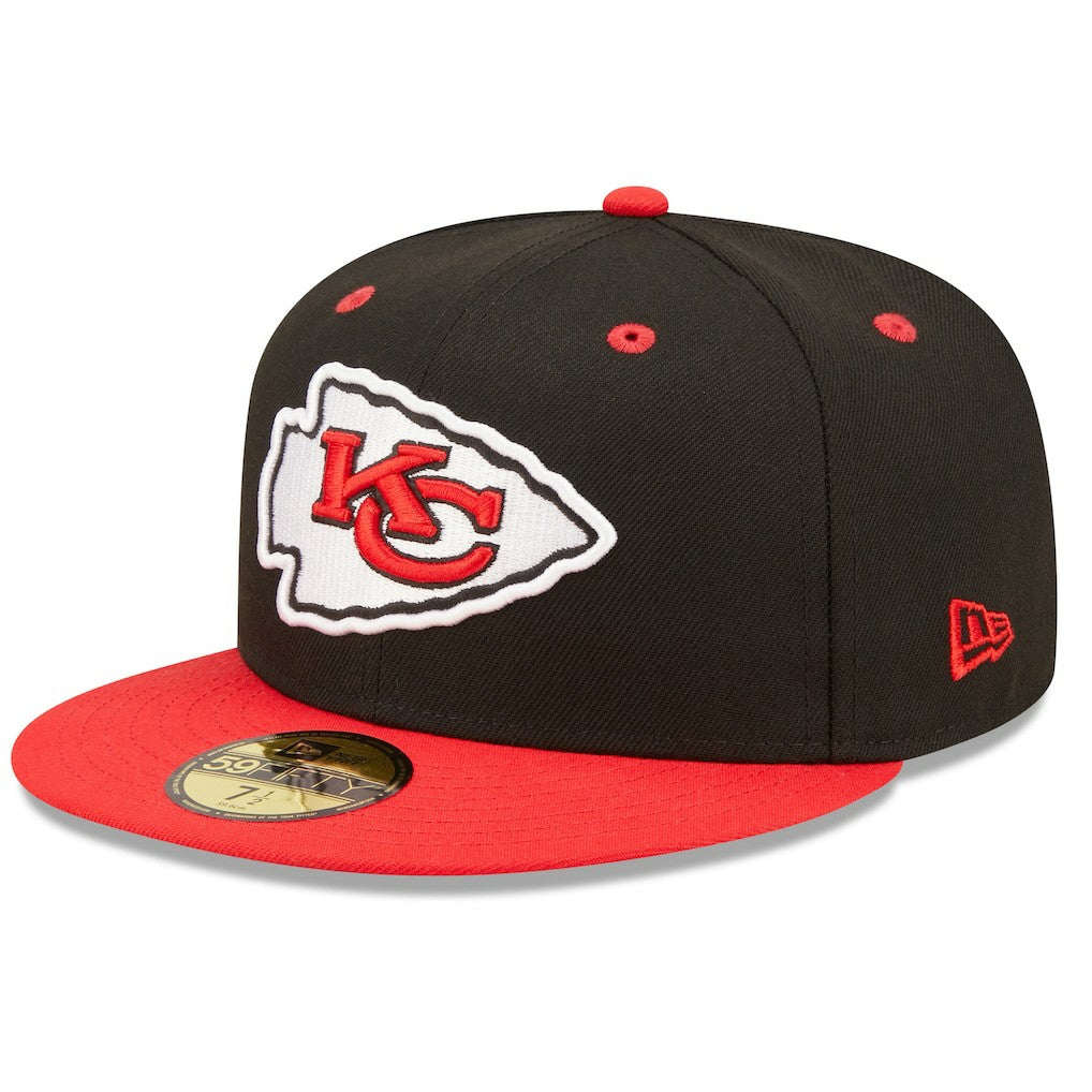 Kansas City Chiefs New Era Flipside 2Tone 59FIFTY Fitted Hat - Black/Red Hats