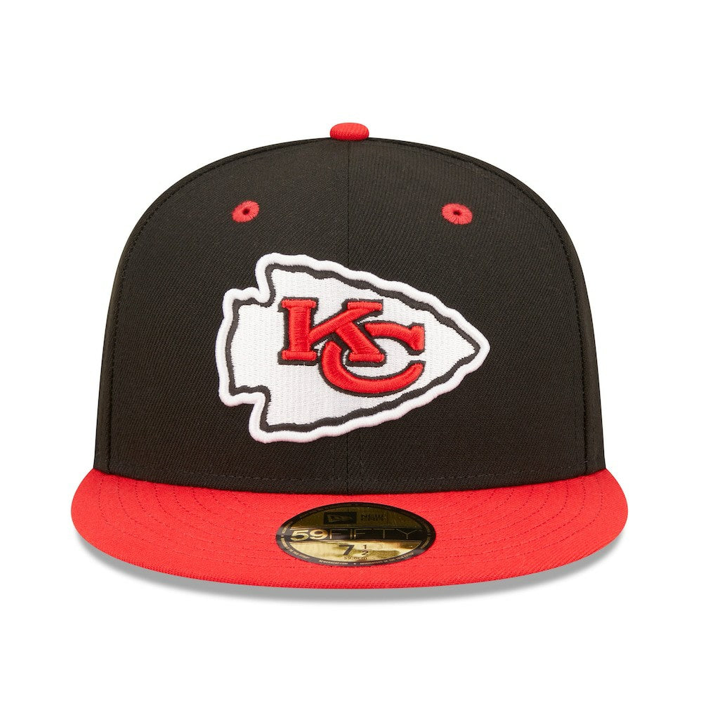 Kansas City Chiefs New Era Flipside 2Tone 59FIFTY Fitted Hat - Black/Red Hats
