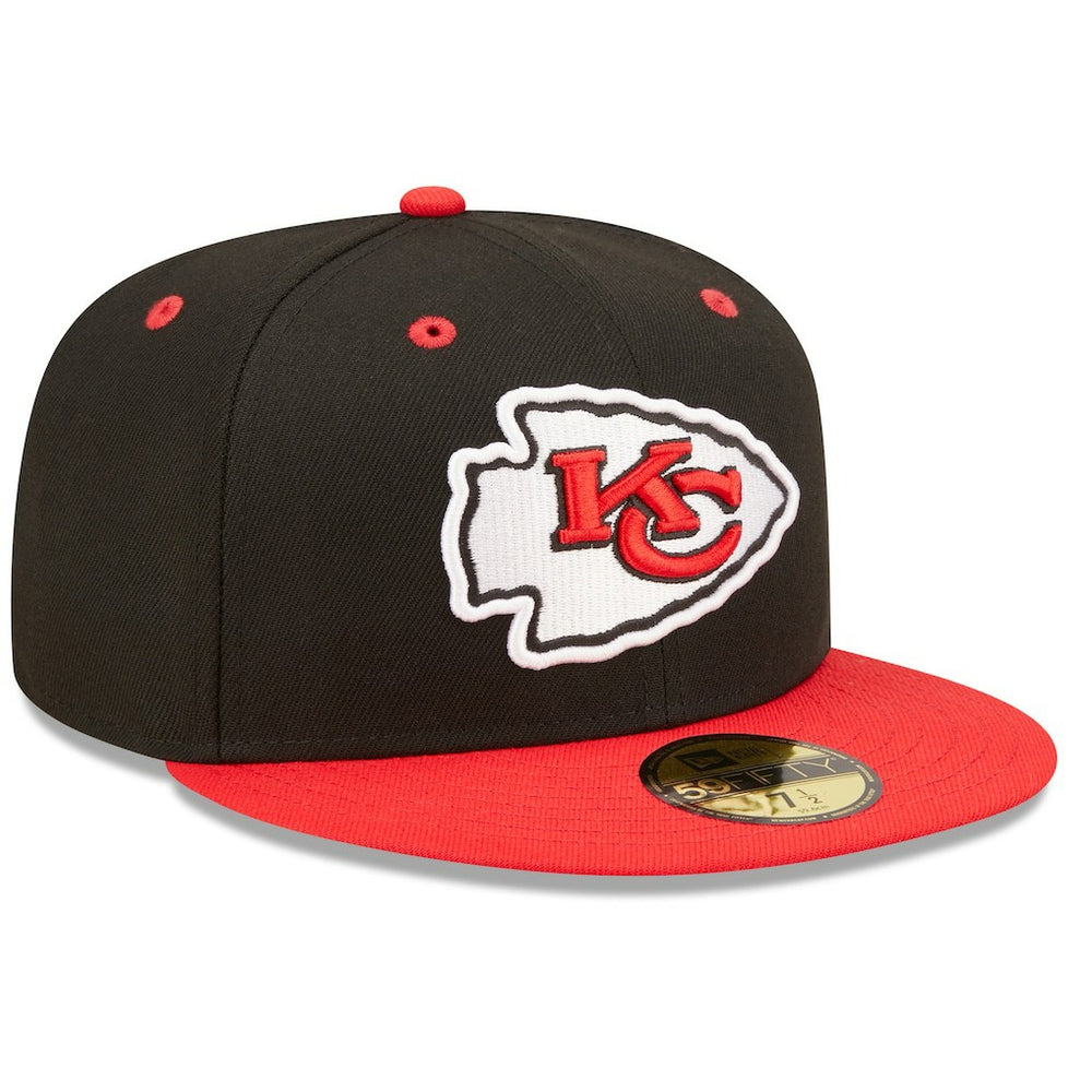Kansas City Chiefs New Era Flipside 2Tone 59FIFTY Fitted Hat - Black/Red Hats