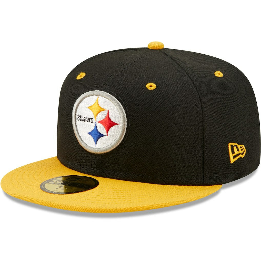 Pittsburgh Steelers New Era Flipside 2Tone 59FIFTY Fitted Hat - Black/Gold Hats