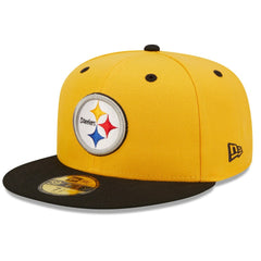 Pittsburgh Steelers New Era Flipside 2Tone 59FIFTY Fitted Hat - Gold/Black Hats