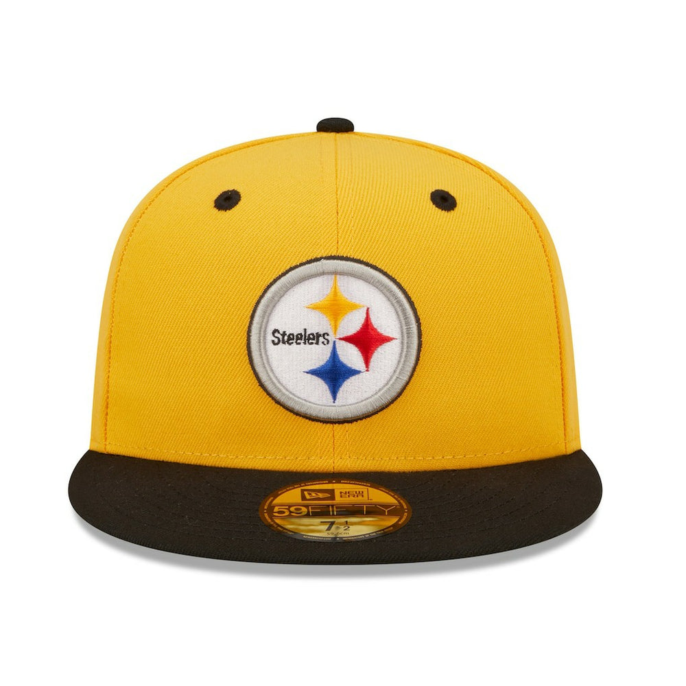 Pittsburgh Steelers New Era Flipside 2Tone 59FIFTY Fitted Hat - Gold/Black Hats