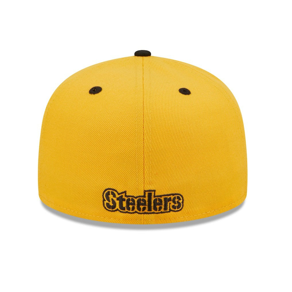 Pittsburgh Steelers New Era Flipside 2Tone 59FIFTY Fitted Hat - Gold/Black Hats