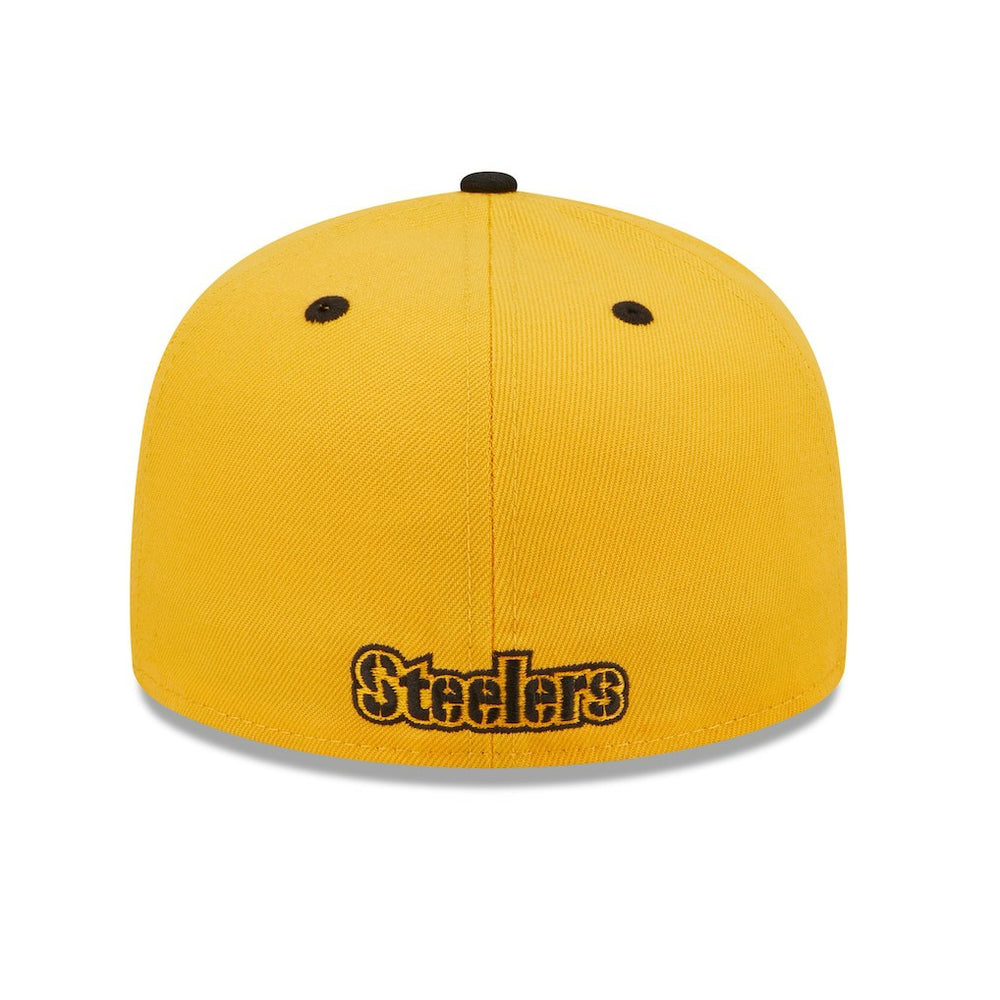 Pittsburgh Steelers New Era Flipside 2Tone 59FIFTY Fitted Hat - Gold/Black Hats