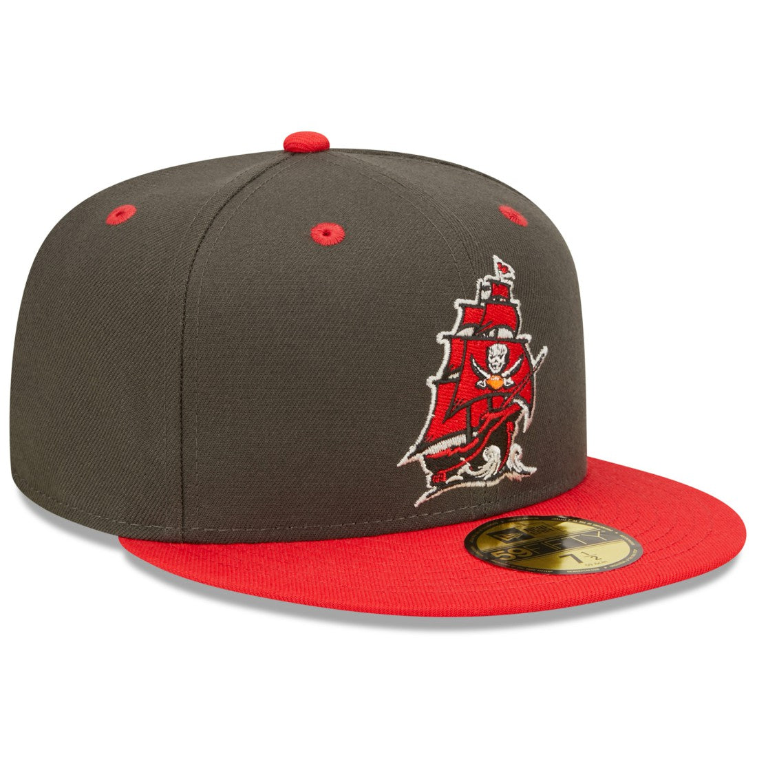 Tampa Bay Buccaneers New Era Flipside 2Tone 59FIFTY Fitted Hat - Pewter/Red Hats
