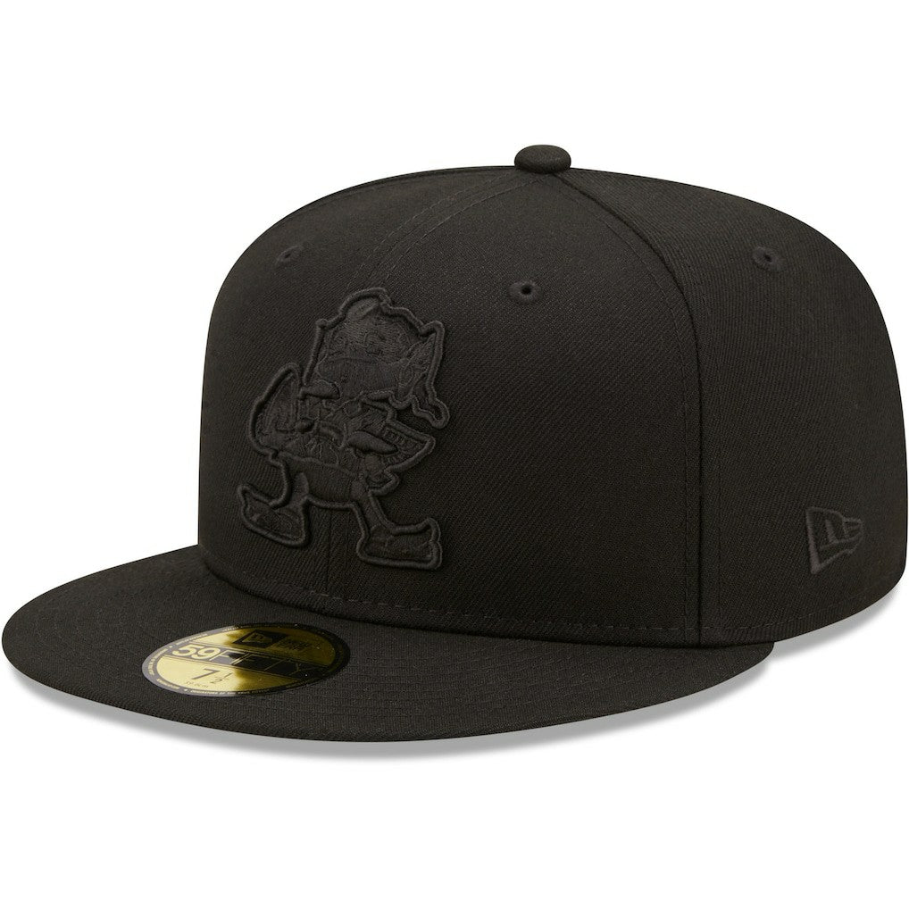 Cleveland Browns New Era Team Black on Black Alternate Logo 59FIFTY Fitted Hat