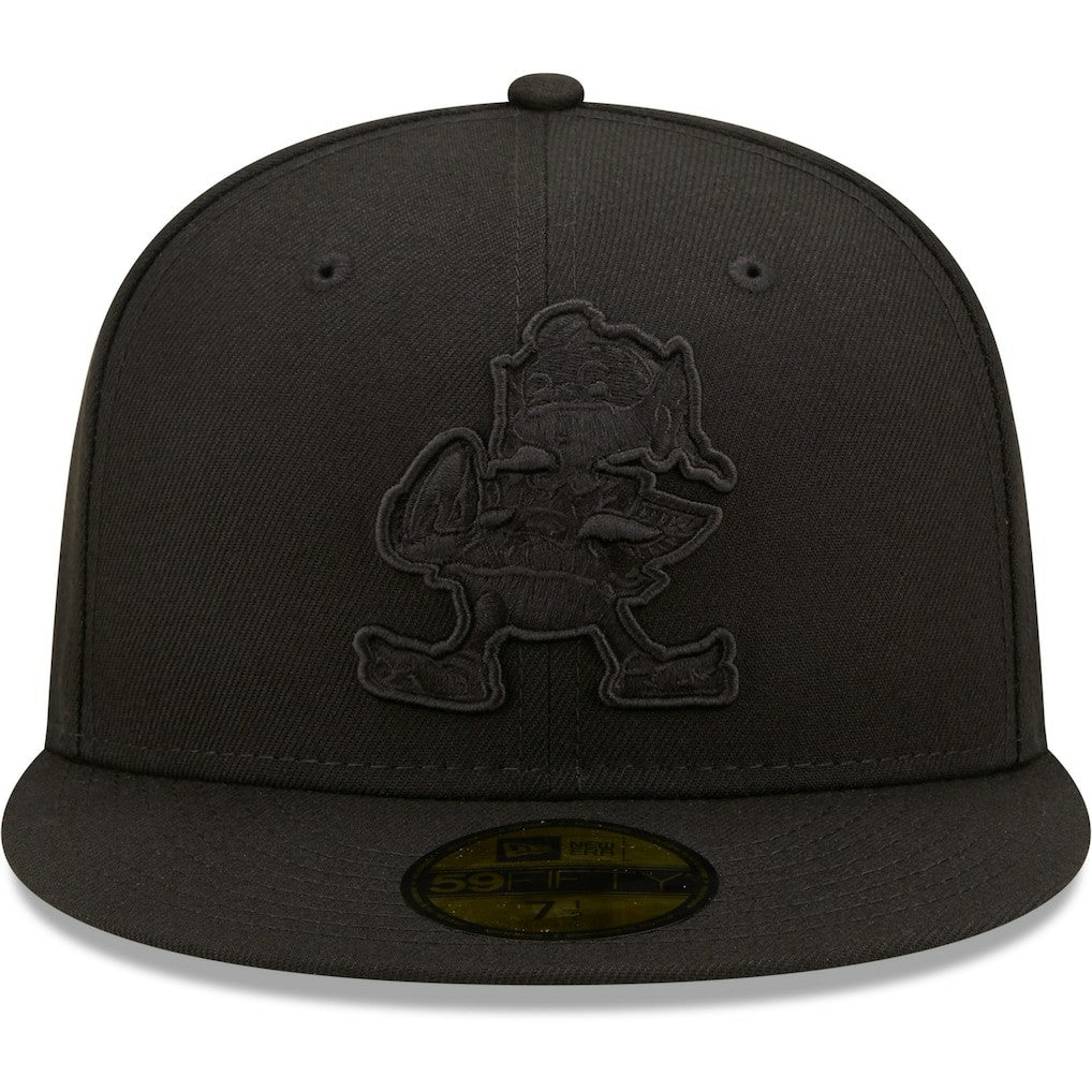 Cleveland Browns New Era Team Black on Black Alternate Logo 59FIFTY Fitted Hat